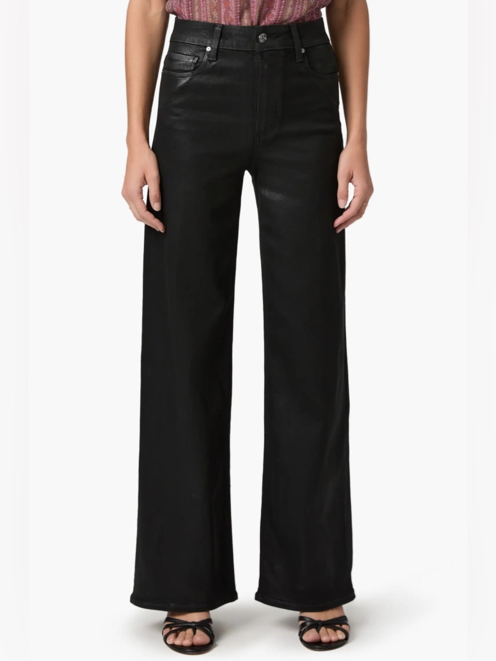 NWOT Paige Anessa Coated High Waist Wide Leg Jeans